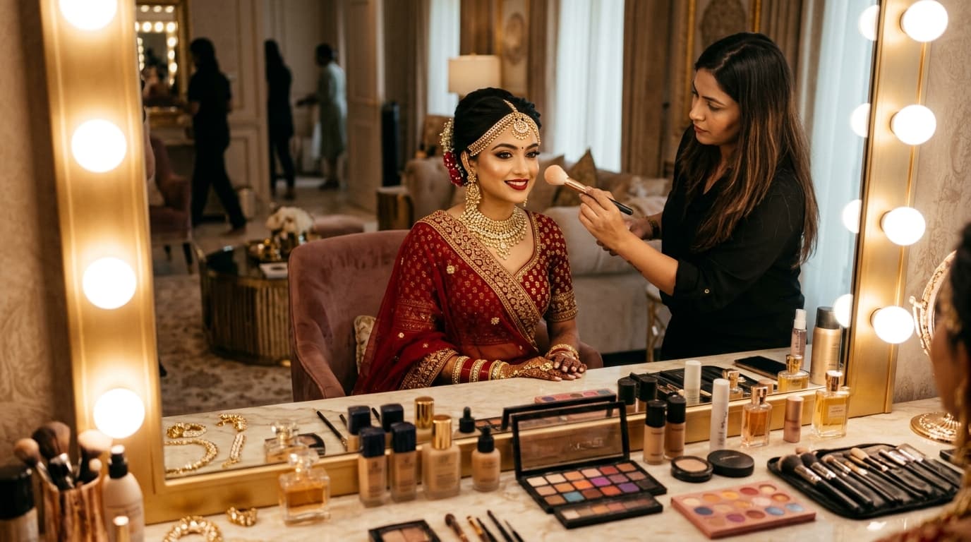 Indian Luxury Bridal HD and Airbrush Makeover Vanity Setup