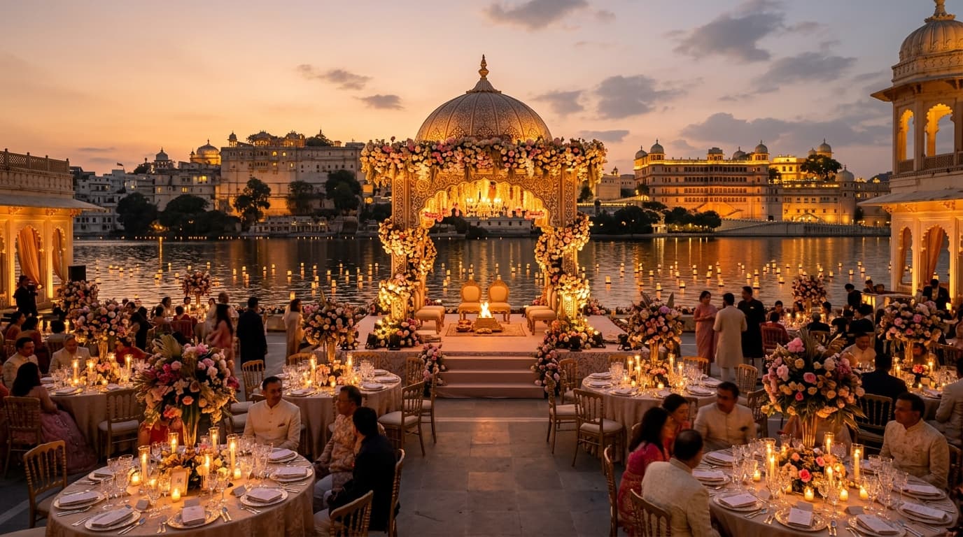 Indian Luxury Destination Wedding Production at Royal Palace Courtyard